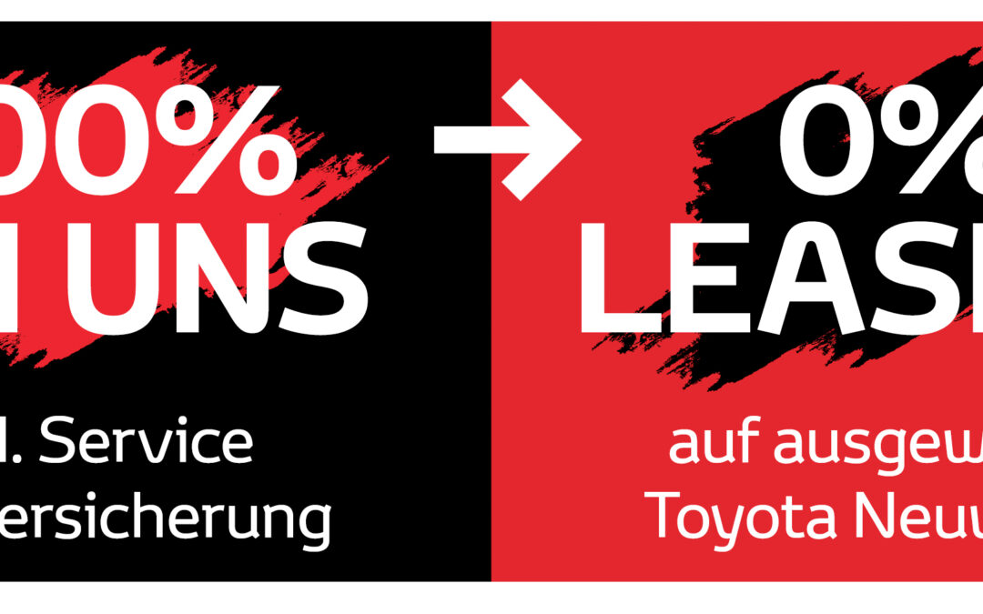 0%-Leasing auf ausgewählte Toyota Neufahrzeuge